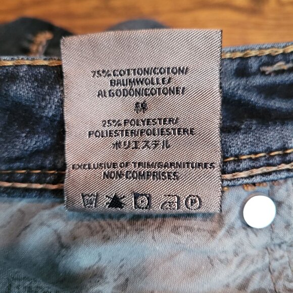 Silver Jeans Womens 28 Lola 17" Straight Embellished Medium Dark Wash Stretch - Picture 5 of 11